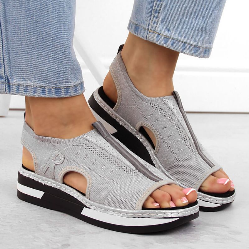 Rieker W RKR686 metallic comfortable slip-on sandals Rieker