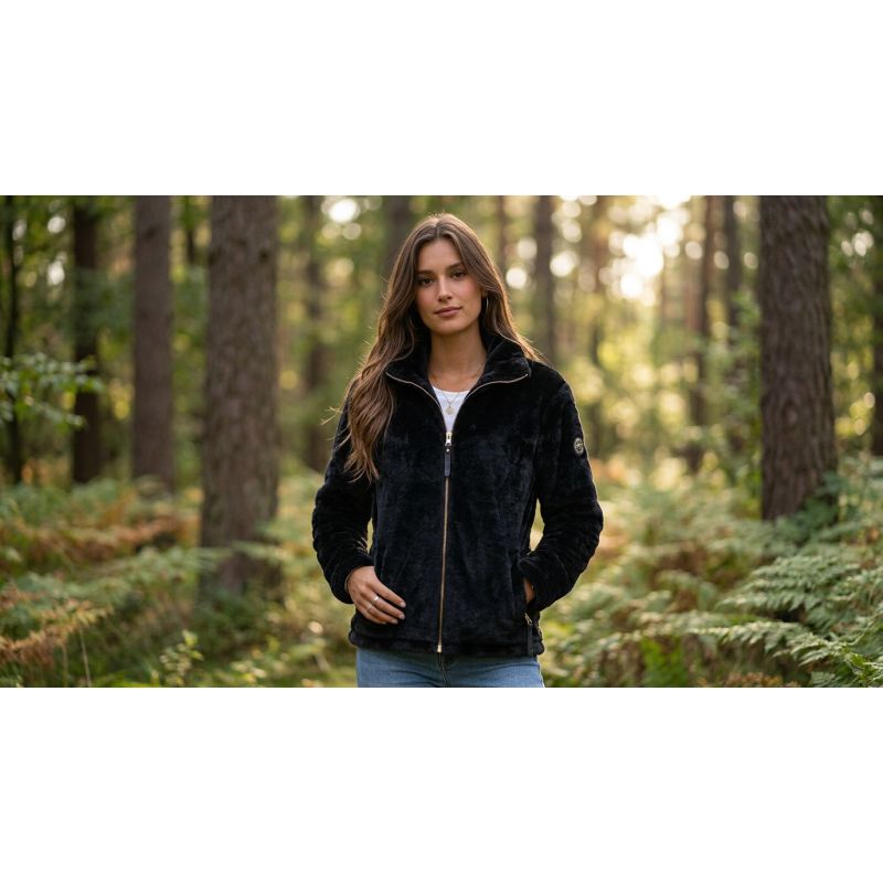 Geographical Norway TOFURE BLACK DB LADY 0124 Women's Fleece Jacket (WZ8142F/GN-BLACK)