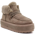 Big Star UU274215 Women's Waterproof Beige Platform Ankle Boots