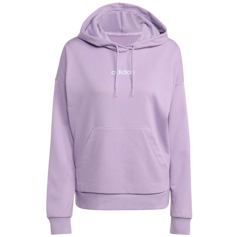 Women's adidas Essentials Linear French Terry Hoodie Purple JY0036 In preparation Adidas