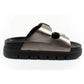 Lee Cooper shoes women's slippers silver comfortable platform fashionable