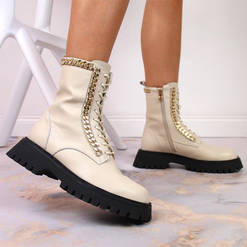 Leather ankle boots with a chain insulated Artiker W HBH40 Footwear/Outdoor/Artiker Your Sports Performance