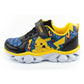 Leomil children's sports shoes Pokemon sneakers lightweight with velcro LED black yellow