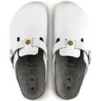 Women's Birkenstock Boston ESD White clogs natural leather medical narrow slippers (0061378) Footwear/Lifestyle/Brinkenstock/Klapki/chodaki Birkenstock