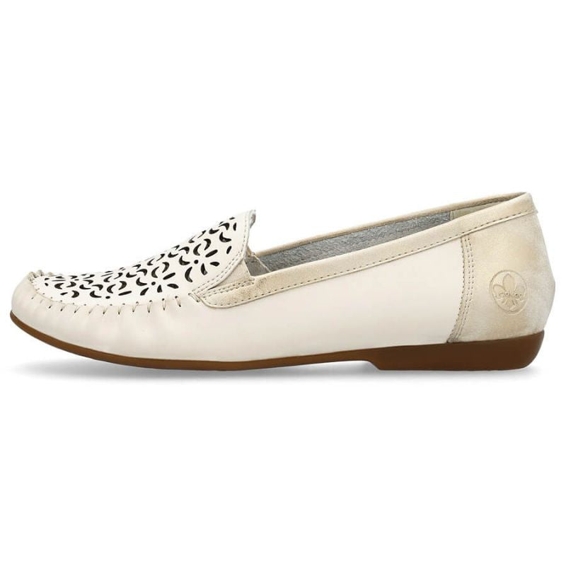 Rieker W RKR658 comfortable leather openwork shoes, beige Fashion/Footwear Your Sports Performance
