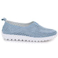 Women's leather openwork shoes, blue Vinceza 93220 Vinceza
