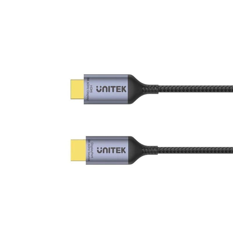 UNITEK DISPLAYPORT CABLE 1.4 TO HDMI 2.1, 8K, 1.8M Kable i adaptery/Kable DisplayPort Your Sports Performance