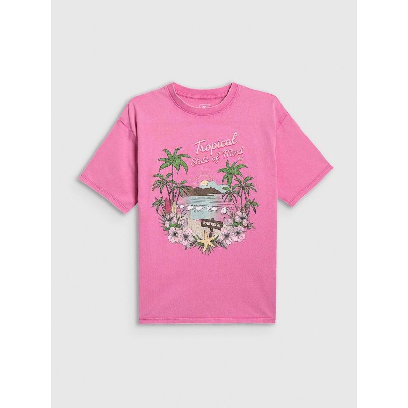 Girls' cotton T-shirt 4F 4FJRSS26TTSHF3981-54S