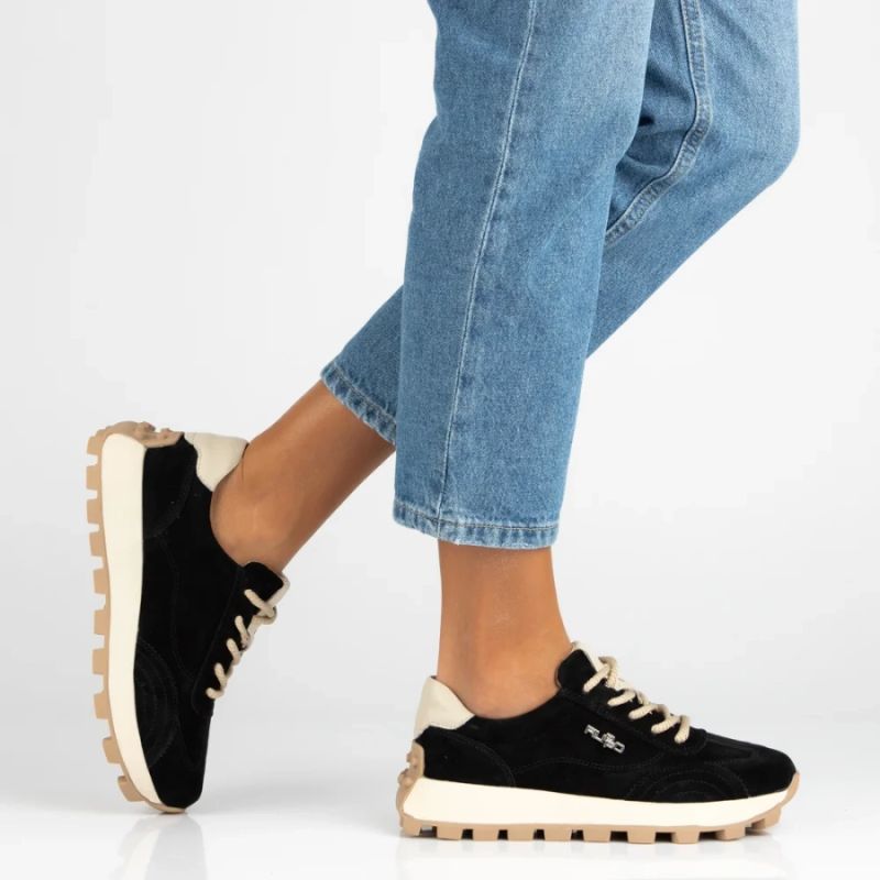 Leather platform sneakers black Filippo DP7498