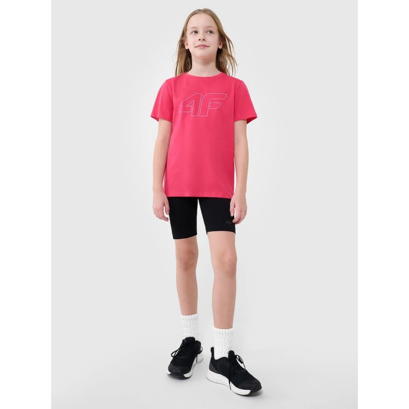 Girls' regular printed T-shirt 4F 4FJWSS25TTSHF2176-55S 4f