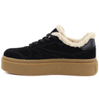 Black Kobbo 79665 leather insulated platform shoes