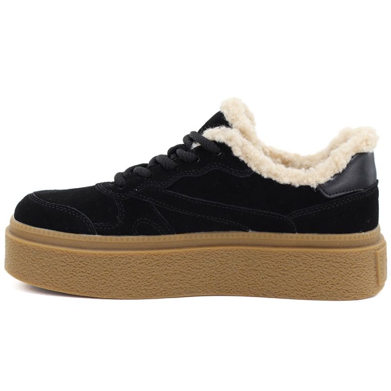 Black Kobbo 79665 leather insulated platform shoes