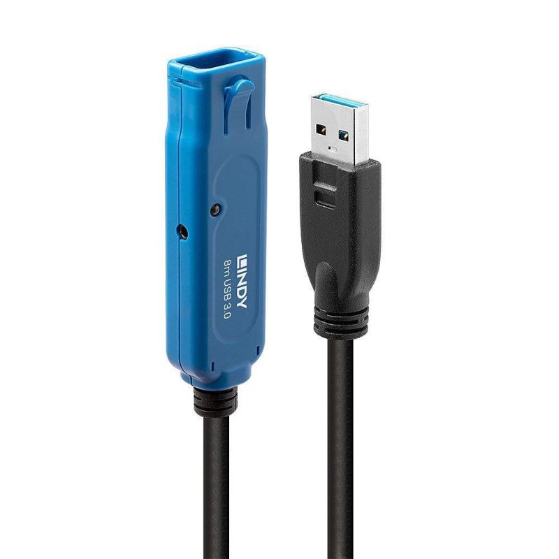 Lindy 43158 USB Cable USB 3.2 Gen 1 (3.1 Gen 1) 8m USB A Black Kable i adaptery/Kable USB Your Sports Performance