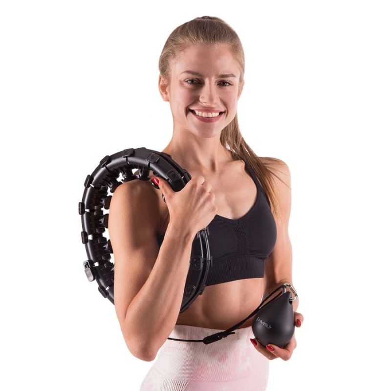 Plus size hula hoop HMS HHW12 with studs and weight, black In preparation Your Sports Performance