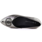 Women's ballerinas with decorative heels, silver Potocki SZ12770 To be categorized Your Sports Performance