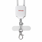 Activejet 3-in-1 white lanyard with charging cable. Available with various connectors: USB-C, Lightning Adapter, USB-A. _Gadżety i Prezenty/Gadżety Your Sports Performance