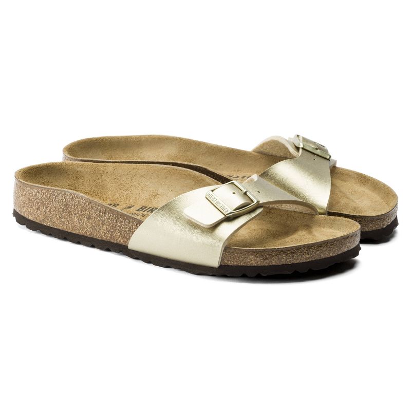 Birkenstock Madrid Birko-Flor Gold women's regular wide gold flip-flops (1016106) Footwear/Lifestyle/Brinkenstock/Klapki/chodaki Your Sports Performance