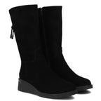 Women's leather high wedge ankle boots, black Filippo DBT7210