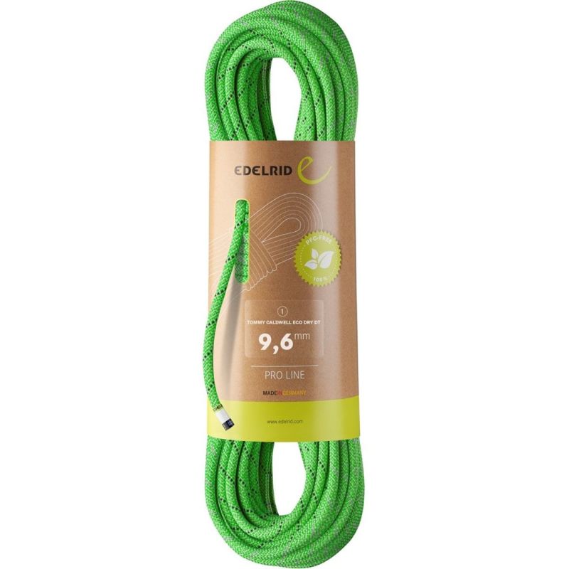 Tommy Caldwell eco dry dt rope 9.6mm 60m-neon green EDELRID Wspinaczka/Akcesoria Your Sports Performance