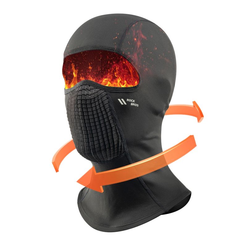 Rockbros LF25699 Fleece Bicycle Balaclava - Black Rockbros