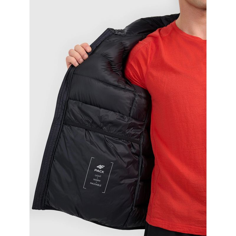 Men's down trekking jacket with natural filling 4F 4FWAW25TDJAM0733-20S