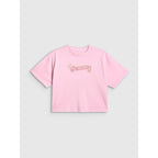 Girls' boxy T-shirt with print 4F 4FJRAW26TTSHF4324-056S