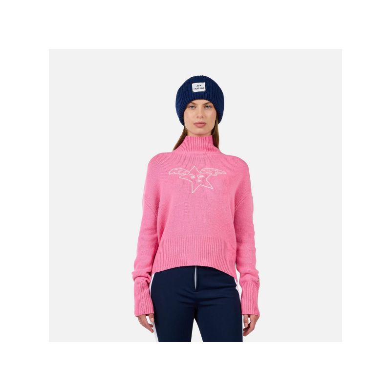 ROSSIGNOL W JCC SNOW ANGELS PULL pink women's sweater