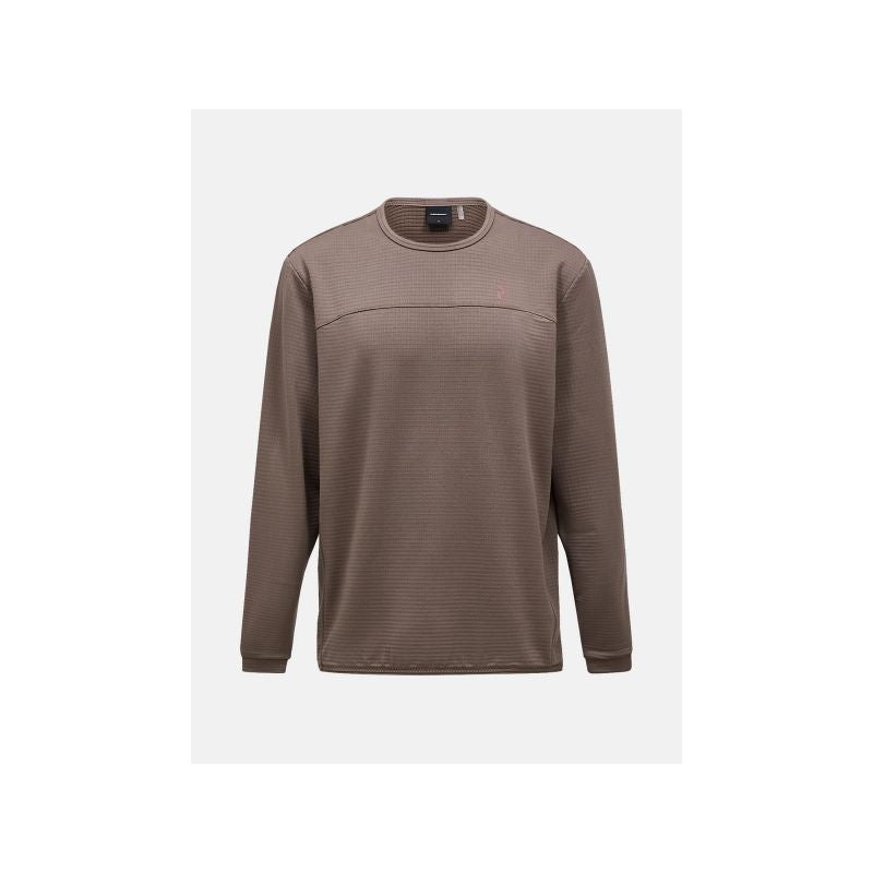 Men's PEAK PERFORMANCE M Trail Polartec Power Grid Crew sweatshirt, brown