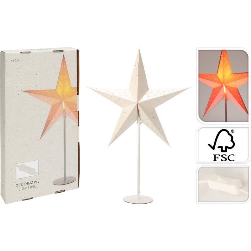 DECORATIVE ADVENT STAR LAMP STANDING LED 45CM WHITE Home and Garden/Equipment Your Sports Performance