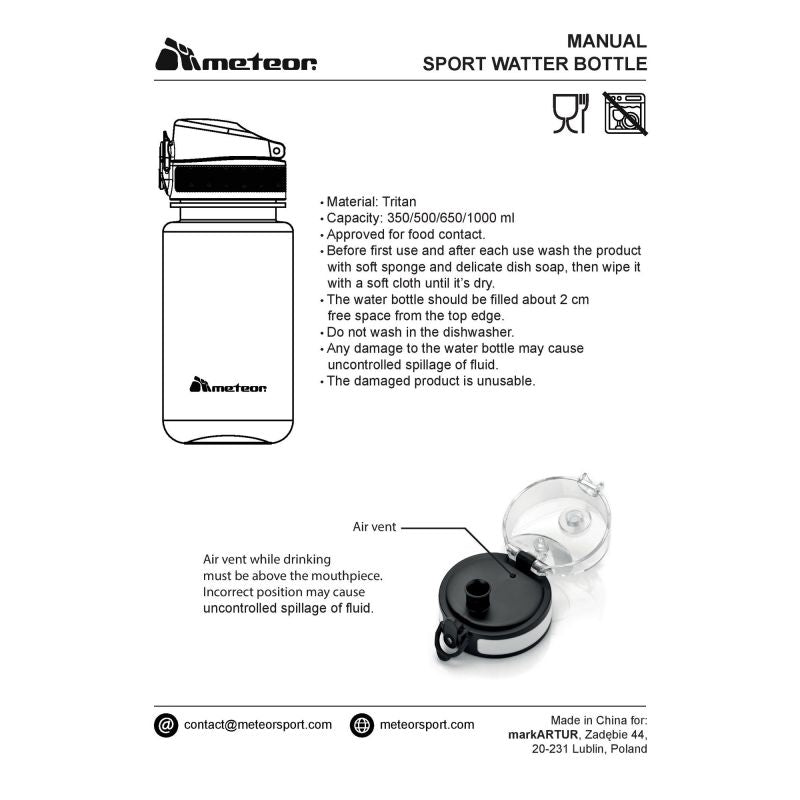 Meteor 650 ml navy blue sports bottle To be categorized Your Sports Performance