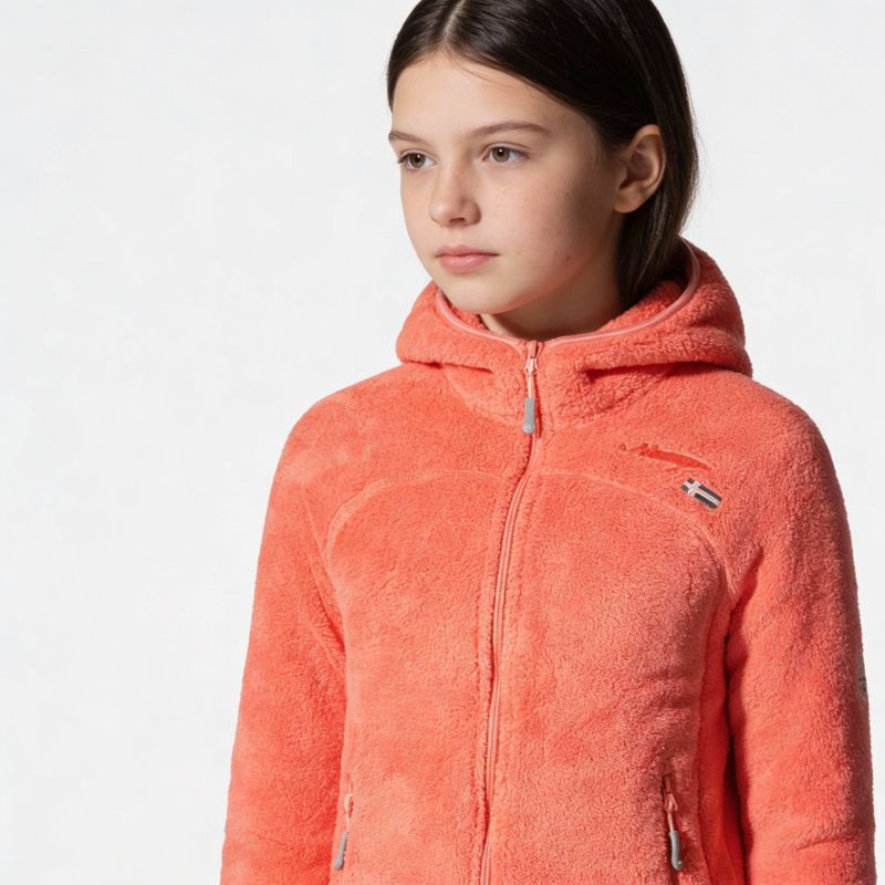 FLEECE for girls Geographical Norway UPALOOD SAUMON DB GIRL 047-1 SALMON (WZ8857E/GN-SAUMON) Geographical Norway