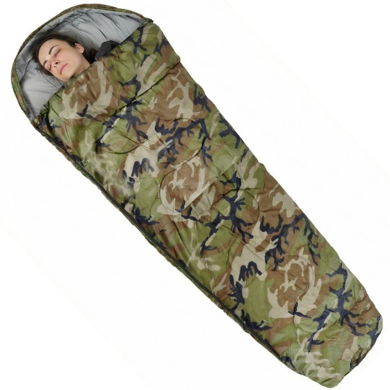 CAMO TOURIST SLEEPING BAG 210x80x50CM WITH ENERO CAMP COMPRESSION Turystyka/Śpiwory/Mummie Your Sports Performance