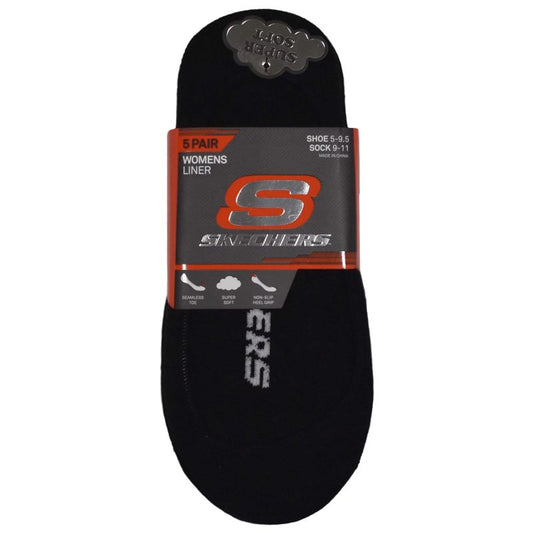 Skechers 5pk Womens Non Terry Socks S110703-BLK Black 36-40 In preparation Your Sports Performance