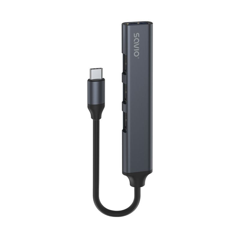 SAVIO HUB USB-A - 3 X USB-A 2.0, 1 X USB-A 3.0, GRAY AK-70 Kable i adaptery/Adaptery, przejściówki Your Sports Performance
