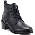 Women's leather lace-up high-heeled ankle boots, black, Vinceza EN27-133107