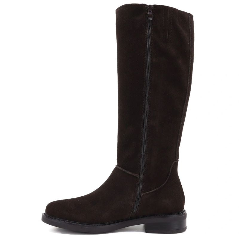 Women’s chocolate-brown leather officer boots Sergio Leone KZ-27-S