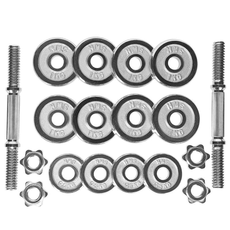 Barbells in a CHROME HMS suitcase 2x7,5kg STC15