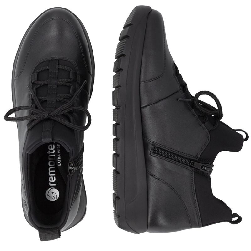Women's leather insulated ankle boots black Remonte Rieker D2V06-35