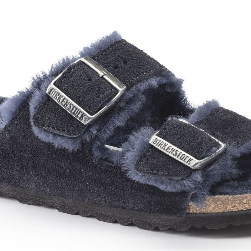Birkenstock Arizona VL Shearling Midnight Suede Leather Insulated Flip-Flops Wide Regular (1020592) Footwear/Lifestyle/Birkenstock/Klapki/chodaki Birkenstock