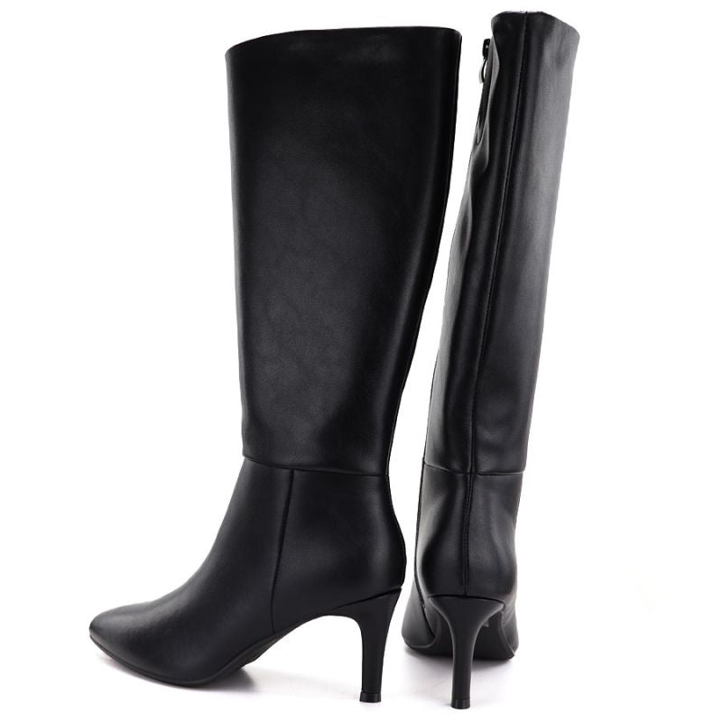 Women's leather boots with a high heel, insulated, black Sergio Leone KZ-30-S