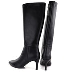 Women's leather boots with a high heel, insulated, black Sergio Leone KZ-30-S