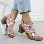 Women's openwork floral high-heeled sandals Jezzi 24125 Footwear Your Sports Performance