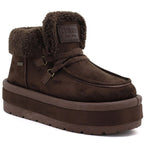 Waterproof women's snow boots with platform, brown Big Star UU274214