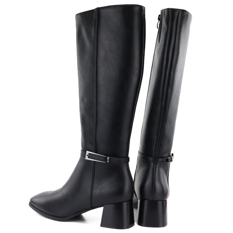 Black Sergio Leone KZ-31-S women's leather high-heeled boots