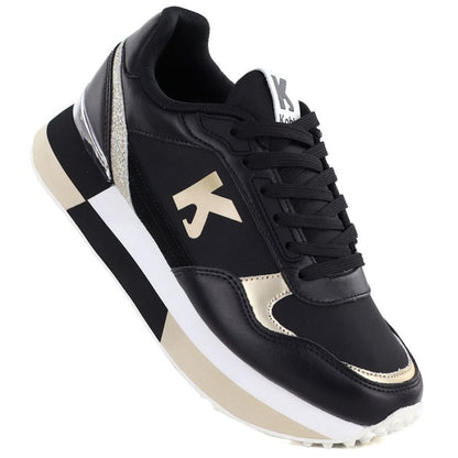 Women's leather sports shoes black Kobbo 100102 Kobbo