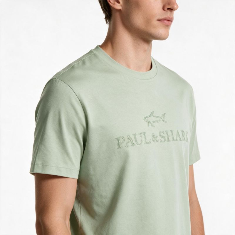 Paul&Shark Men's Cotton/Lyocell T-Shirt - Mint (26411007-574)