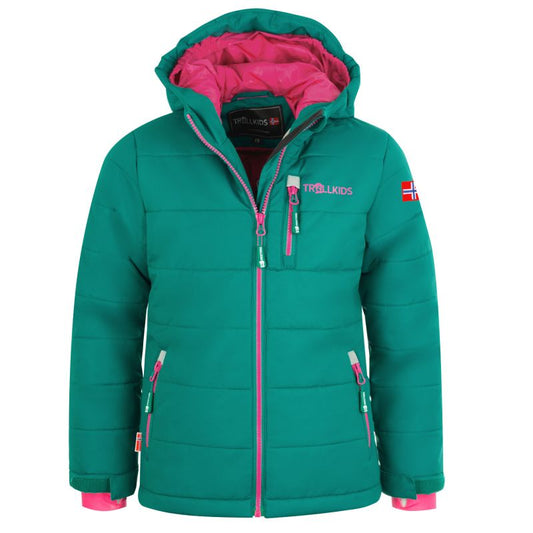 Trollkids Kids Hemsedal Snow Jacket XT winter ski jacket with hood green (513-312) In preparation Your Sports Performance