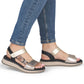 Women's metallic gold leather platform sandals Remonte by Rieker D3J50-90