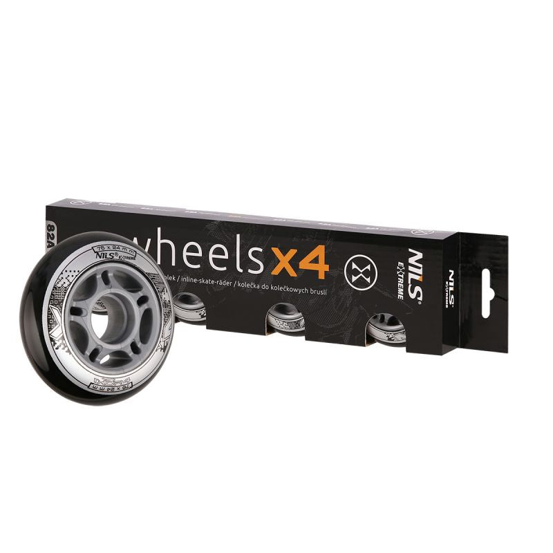 PU 76x24 82A BLACK WHEELS (4 pcs.) NILS EXTREME