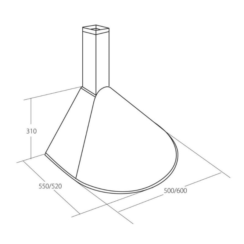AKPO WK-5 RONDO TURBO 50 WHITE chimney hood (500mm, white) AGD - Produkty/Okapy kuchenne Your Sports Performance
